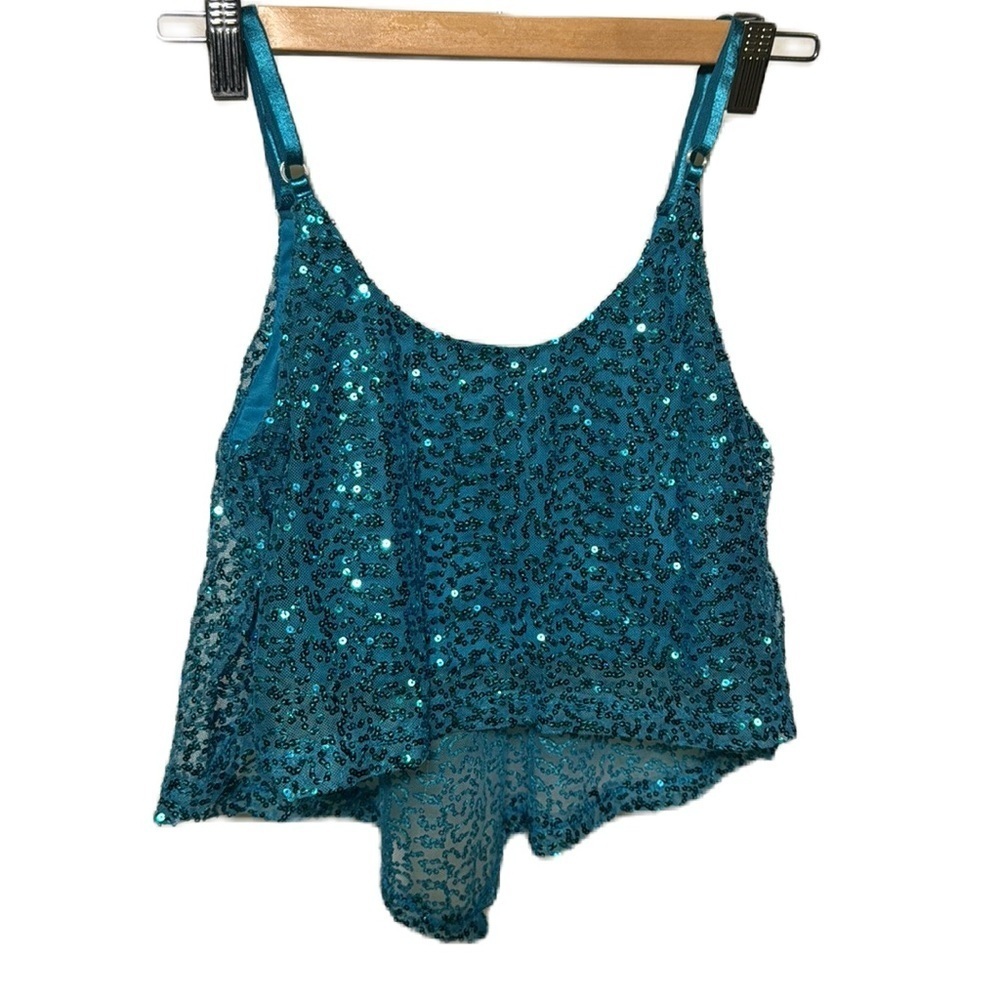 Seductions Woman’s Sequins Crop Top Size S